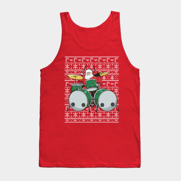 Christmas Santa Claus Drummer Drums Percussion Musician Tank Top by E